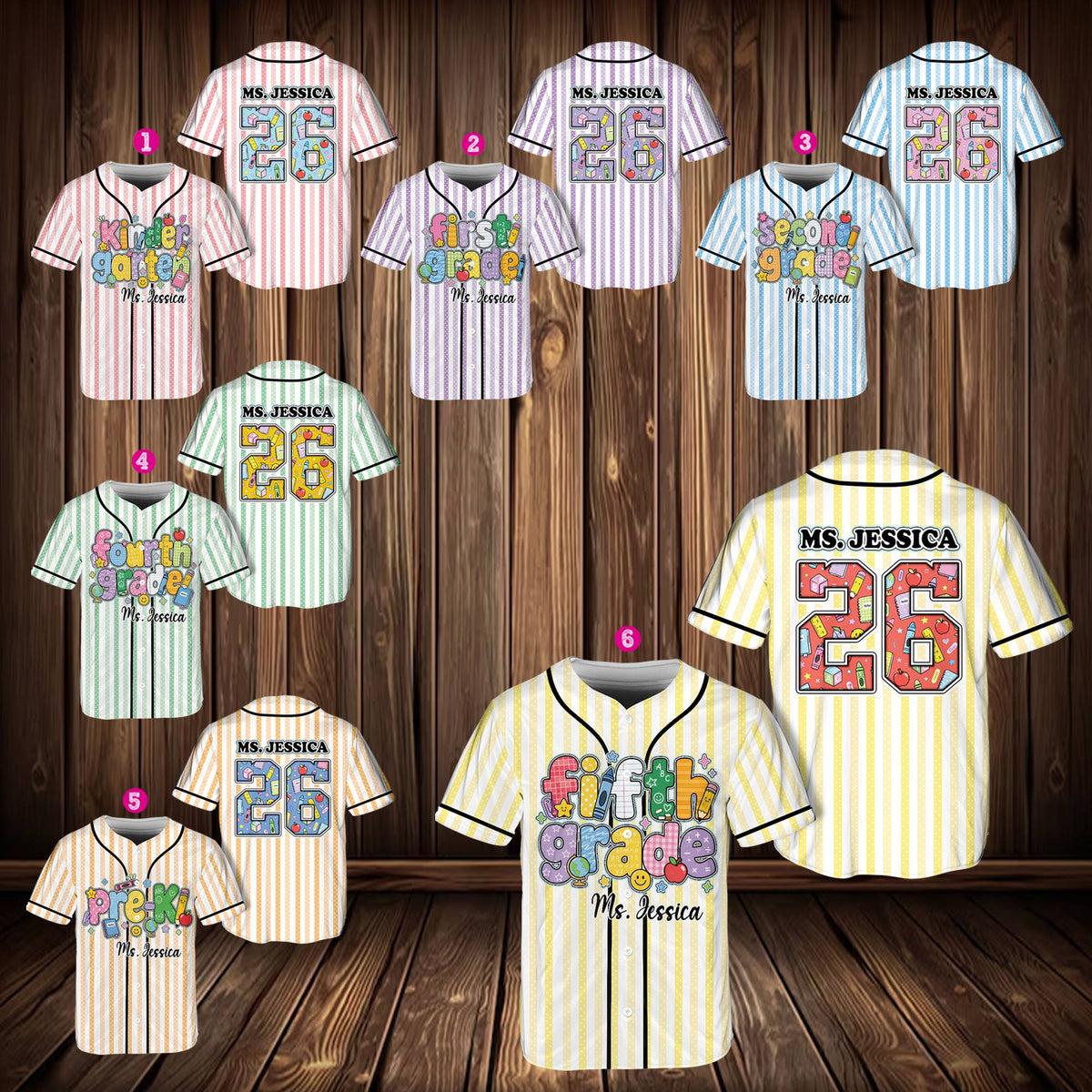 Angled view of the personalized baseball jersey
