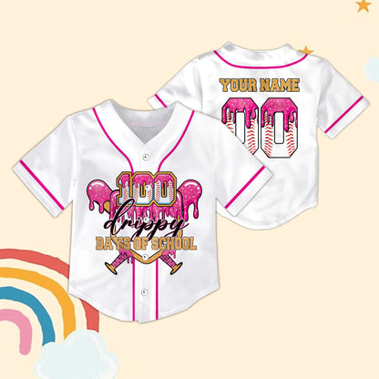 Another front view of the white custom name and number baseball jersey