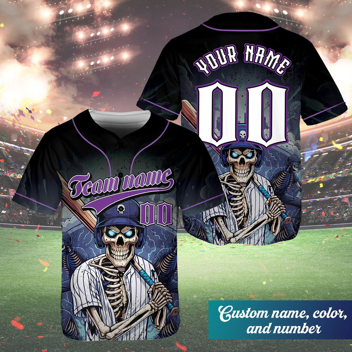 Another front view of the custom name and number baseball jersey
