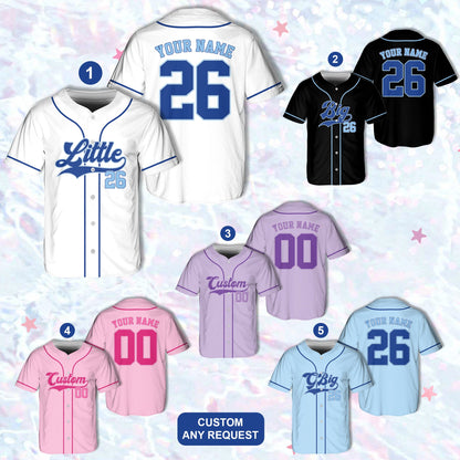 Front view of personalized baseball jersey in sorority style