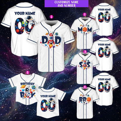 Back lifestyle view highlighting the custom name and galaxy pattern number