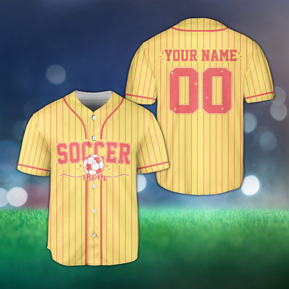 Yellow personalized baseball jersey with custom name and number styling, front view