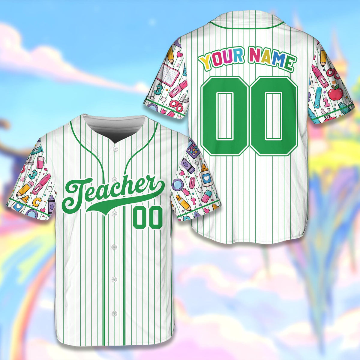 Another front angle of the back to school baseball jersey