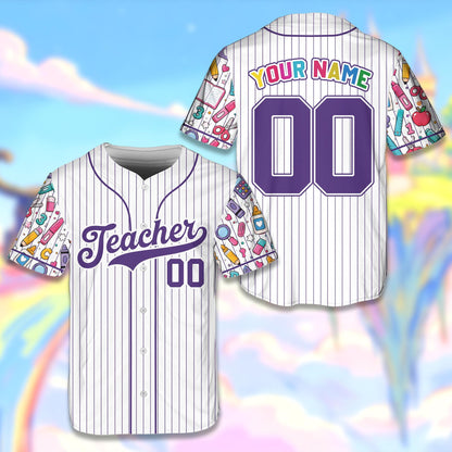Full front view of the personalized baseball jersey