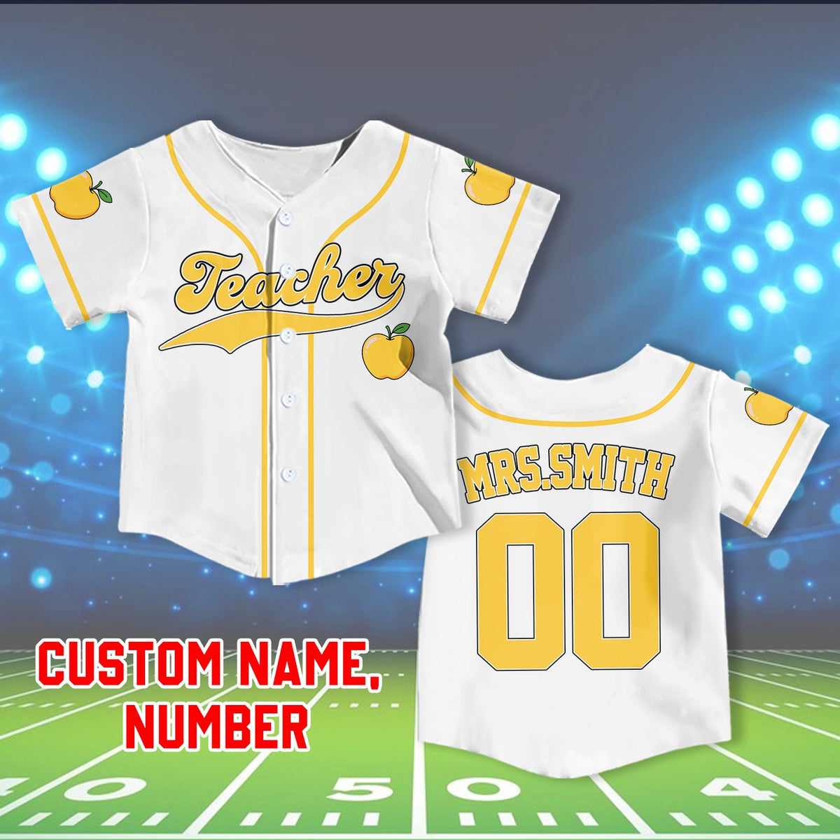 Teacher baseball jersey custom personalized back