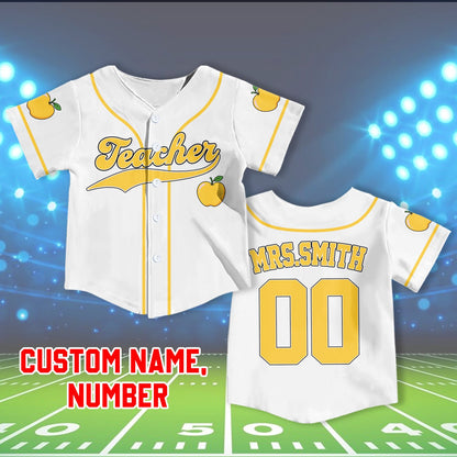 Teacher baseball jersey custom personalized back