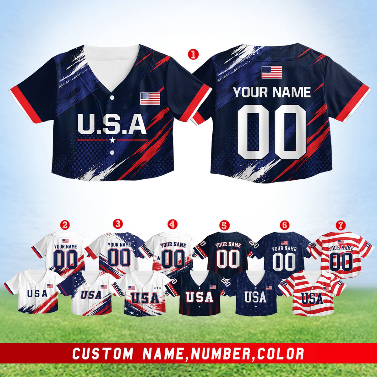 Close up of the dotted gradient pattern on the baseball jersey