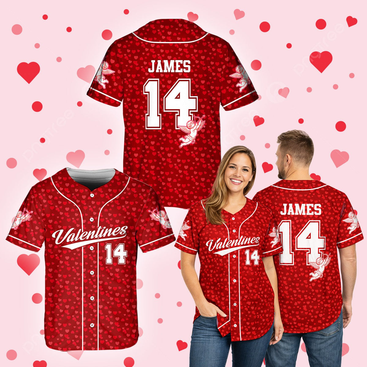 Second lifestyle shot of the custom holiday baseball jersey