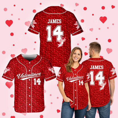 Second lifestyle shot of the custom holiday baseball jersey