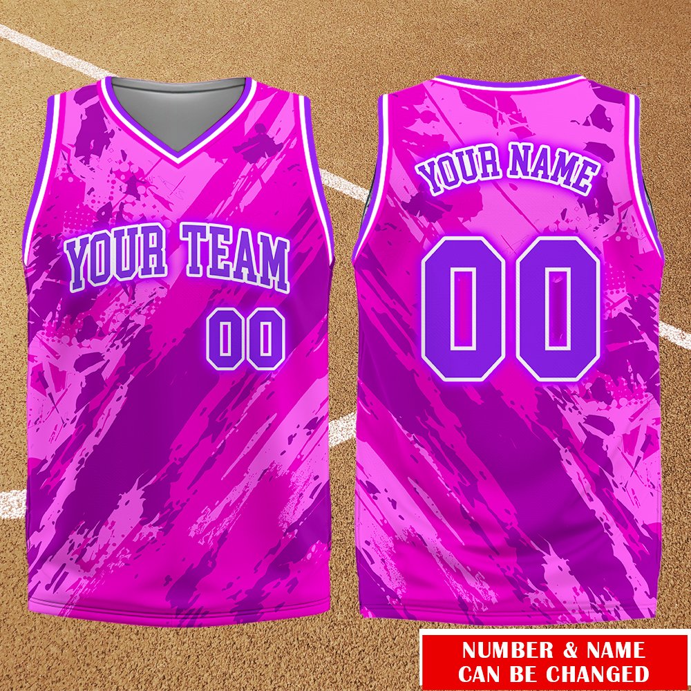 Multicolor abstract basketball jersey pattern detail