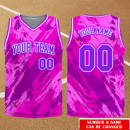 Multicolor abstract basketball jersey pattern detail