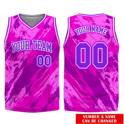 Multicolor abstract basketball jersey styled front