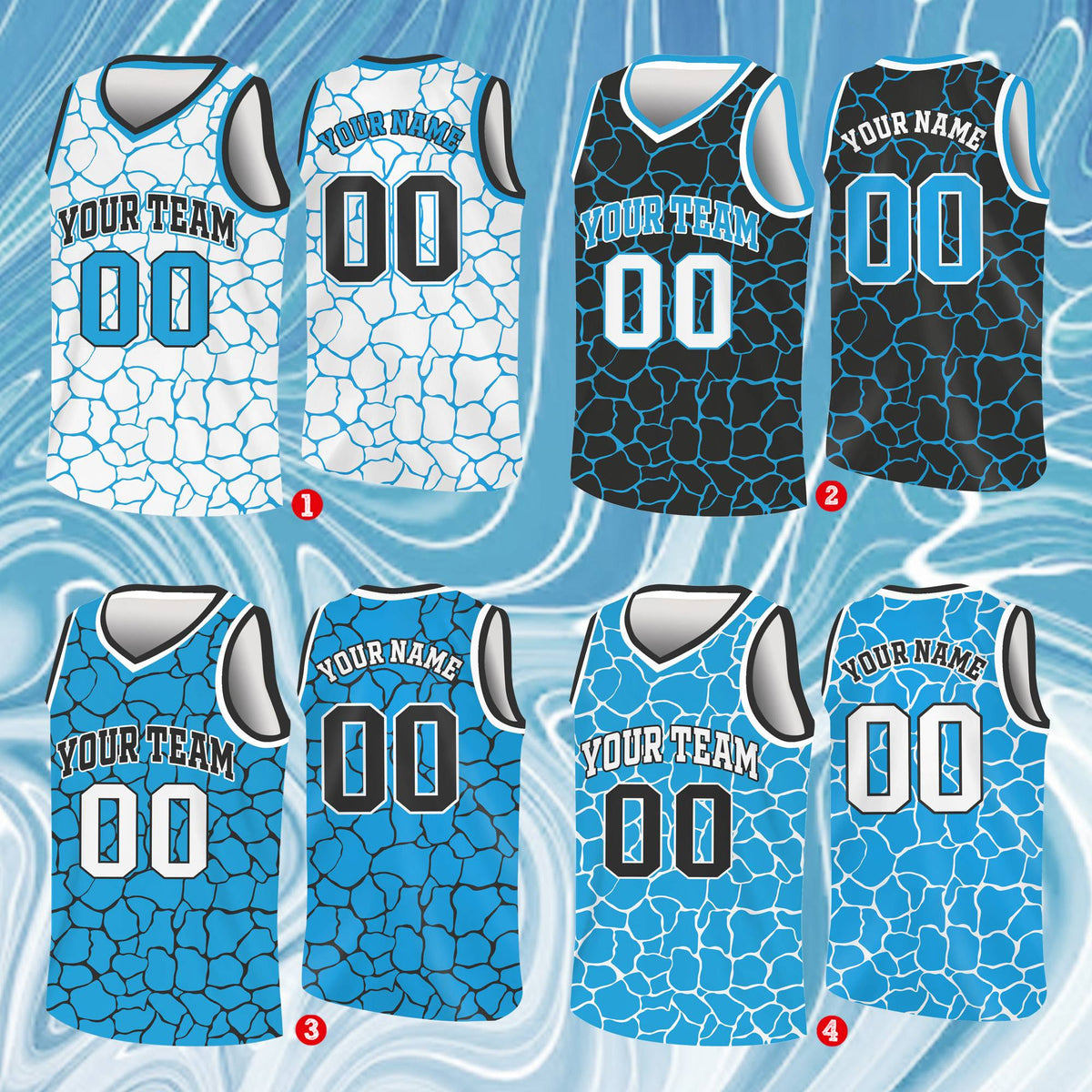 Detailed view of personalized basketball jersey abstract pattern