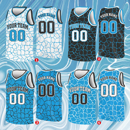 Detailed view of personalized basketball jersey abstract pattern