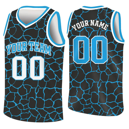 Close-up view of personalized white animal basketball jersey pattern
