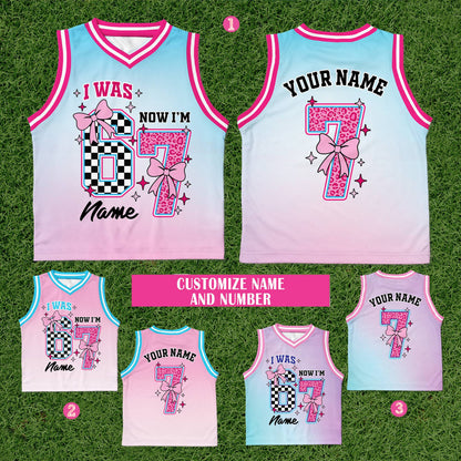 Front view detailing the checkerboard and leopard print numbers on the basketball jersey