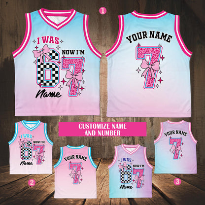 Alternative front view of the custom birthday basketball jersey