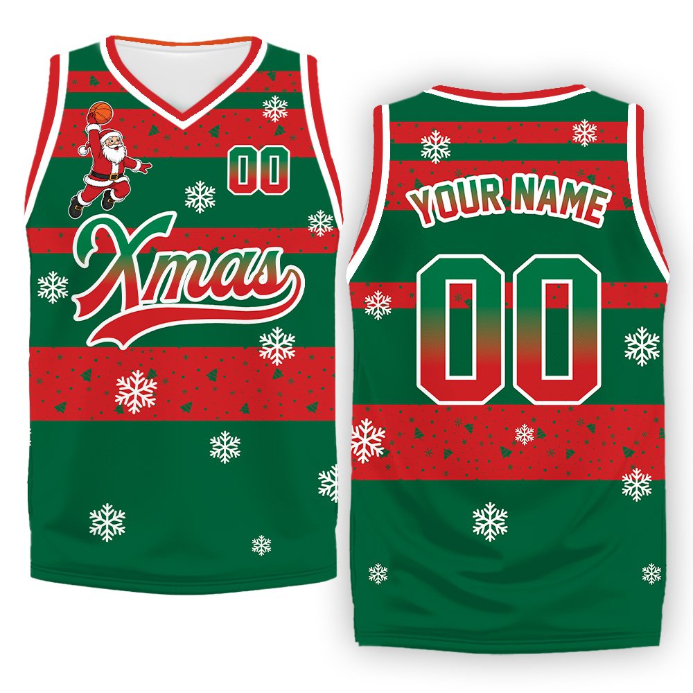 Another angle showing the holiday stripes and custom design