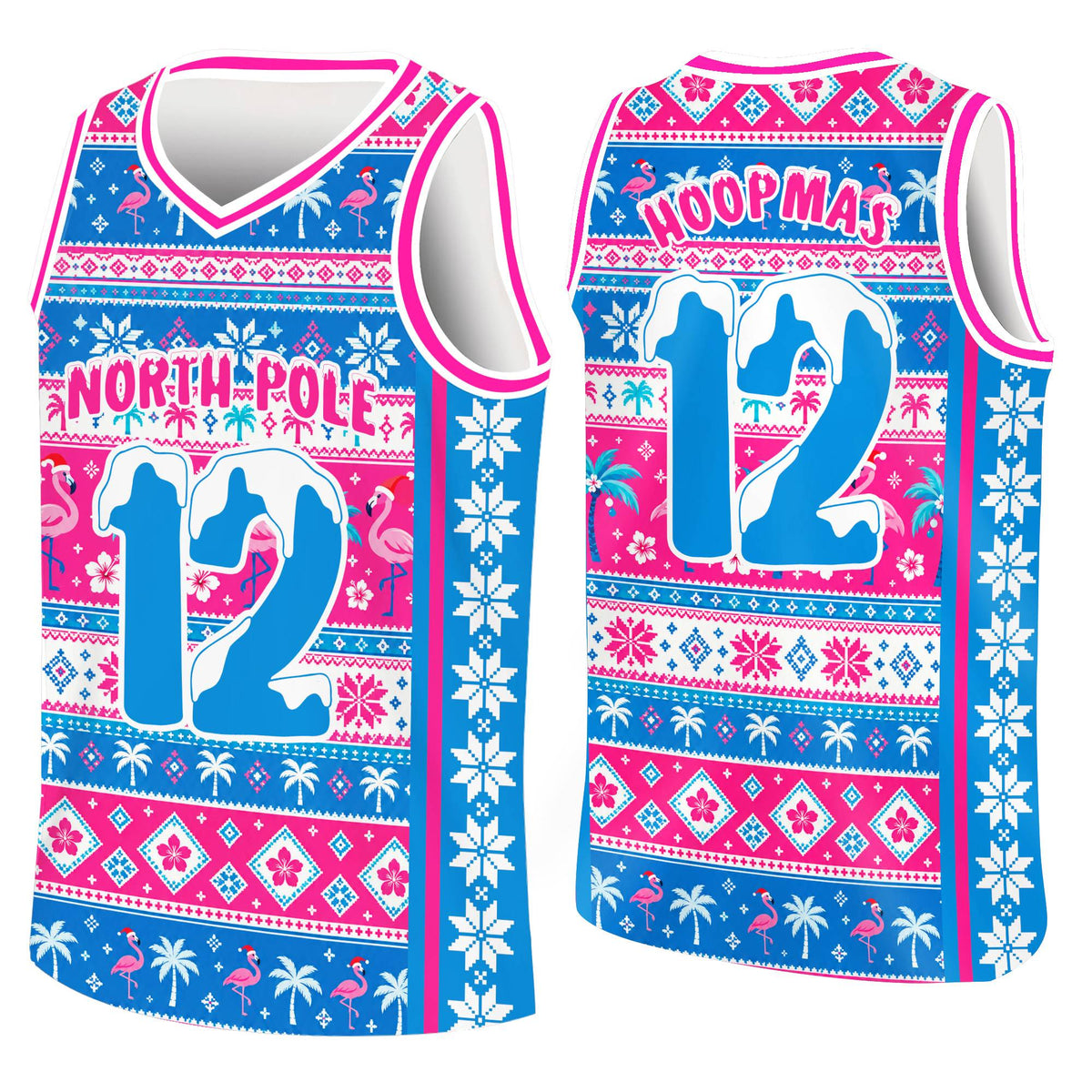 Close up of the front design on the ugly basketball jersey