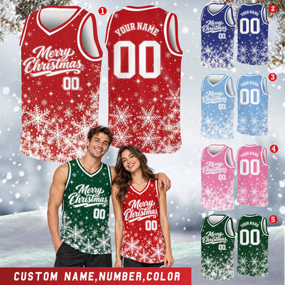 Close-up view of personalized basketball jersey holiday pattern