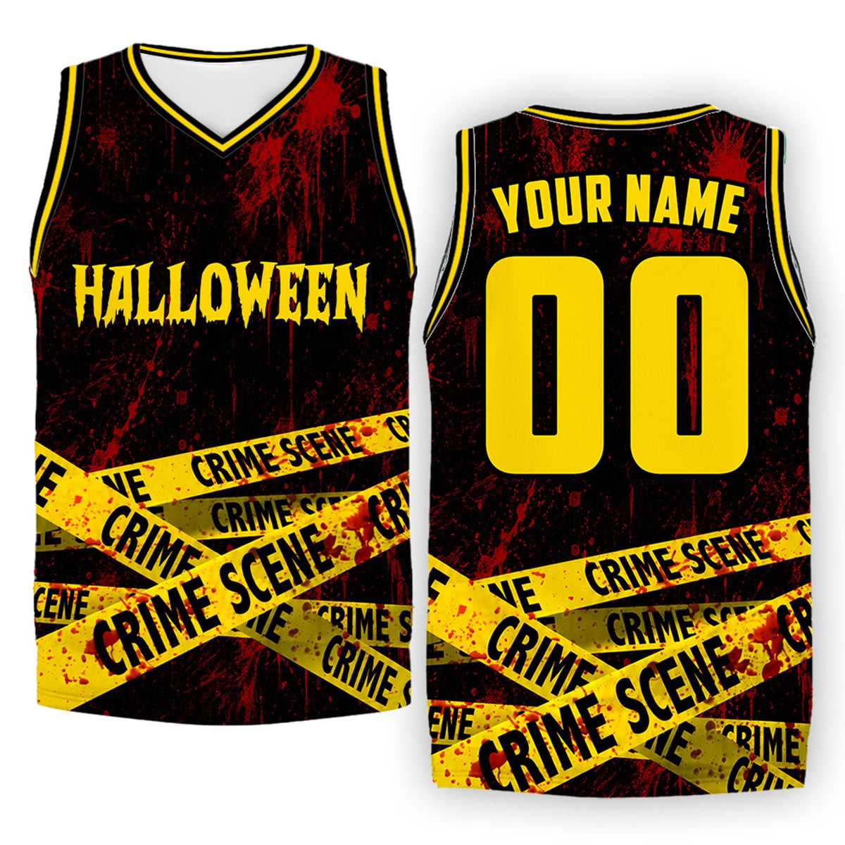 Close up front view of custom name basketball jersey