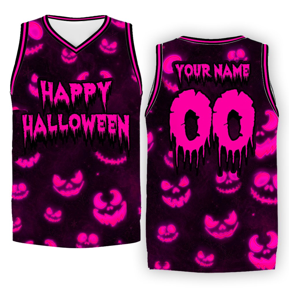 Close up front view of the holiday basketball jersey.