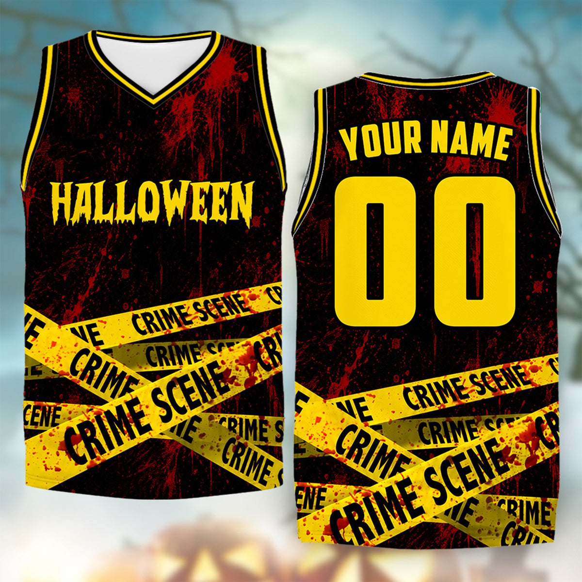 Additional front view of custom abstract basketball jersey