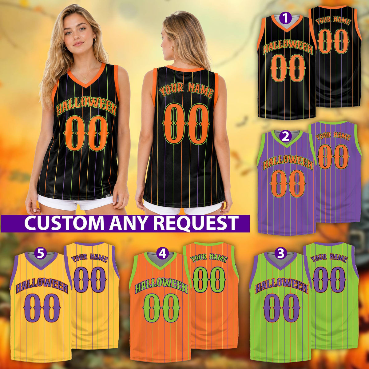 Lifestyle view of adults wearing the custom basketball jersey in multiple colors
