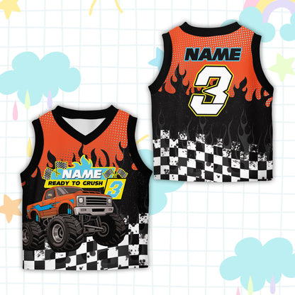 Front view of the custom name and number basketball jersey variation seven