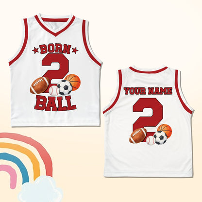 Alternative white personalized basketball jersey, front view