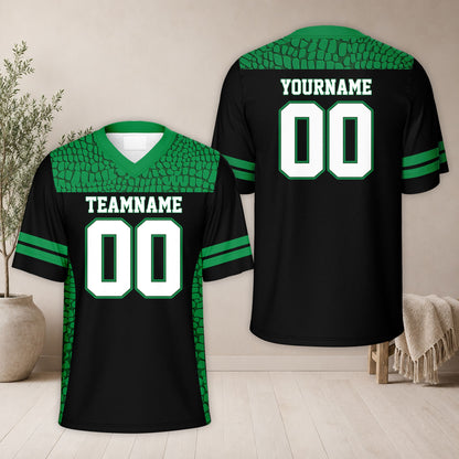 Personalized animal print football jersey with custom name and number, main view