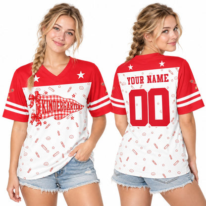 Alternate back view of the back to school personalized football jersey