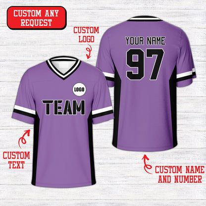 Purple concert football jersey with customized front detailing