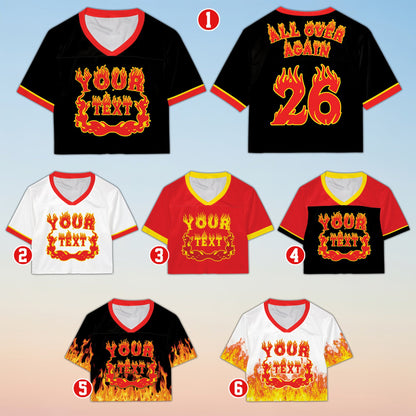 Flame football jersey design detail front view