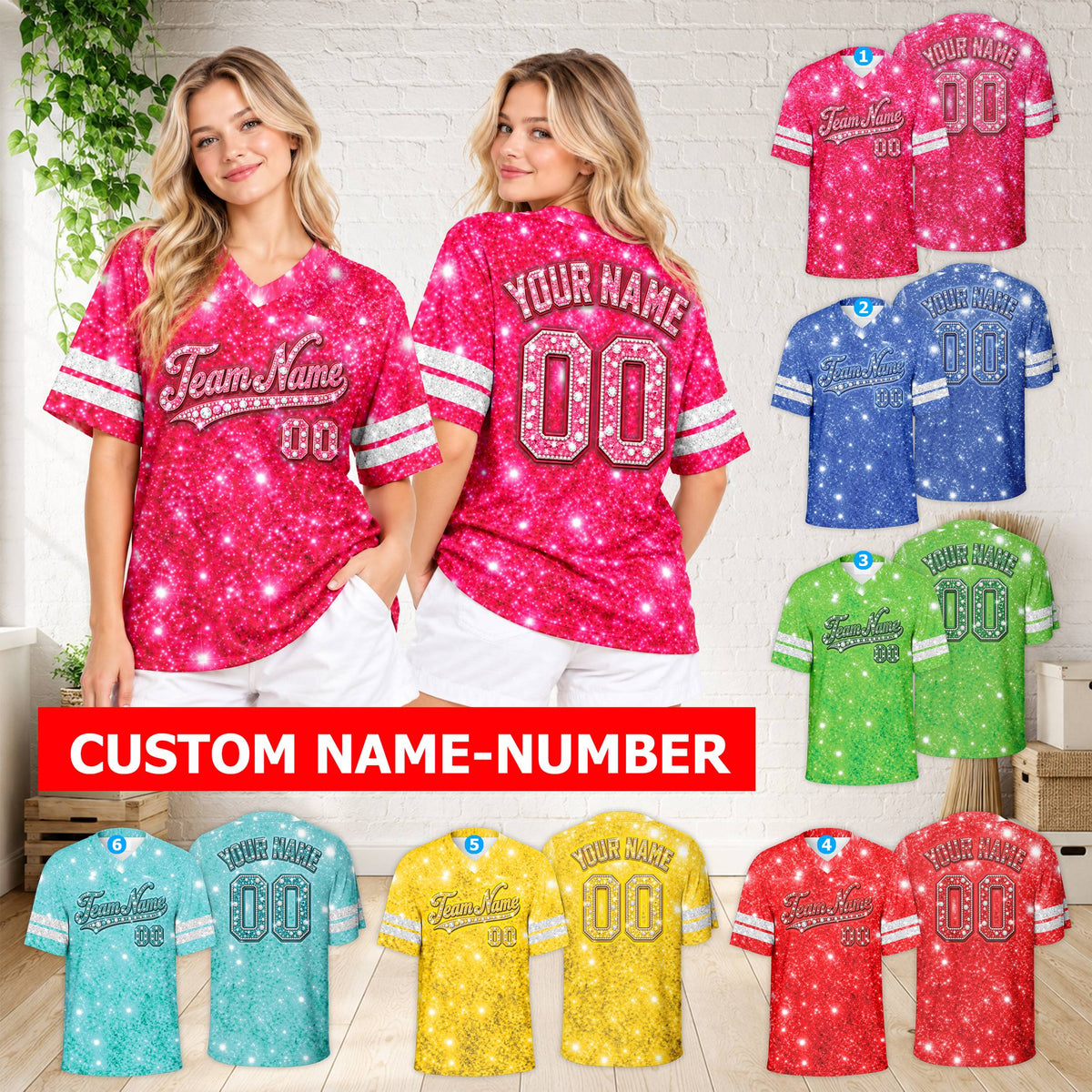 Lifestyle view of someone wearing the personalized football jersey