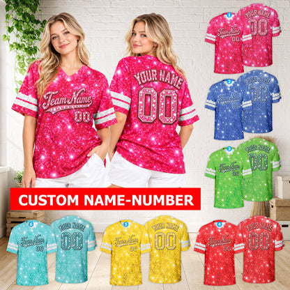 Lifestyle view of someone wearing the personalized football jersey