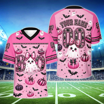 Detail of sparkly pink bow pattern on the custom numbers