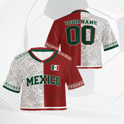 Alternative front view of the multicolor personalized Mexico football jersey