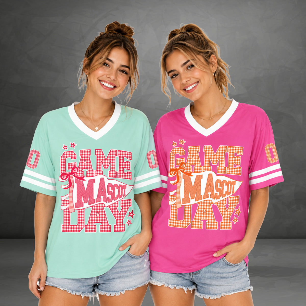 Another lifestyle view showing the customized football jersey