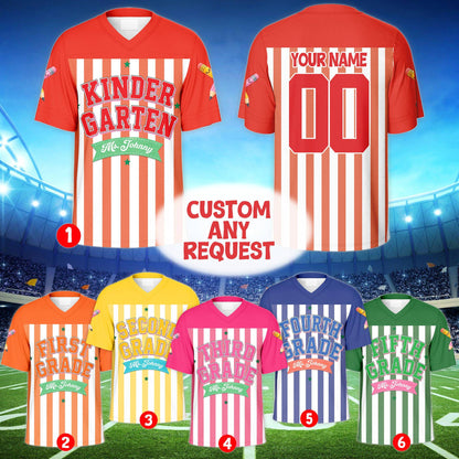 Multicolor view showcasing different color options for the school theme football jersey