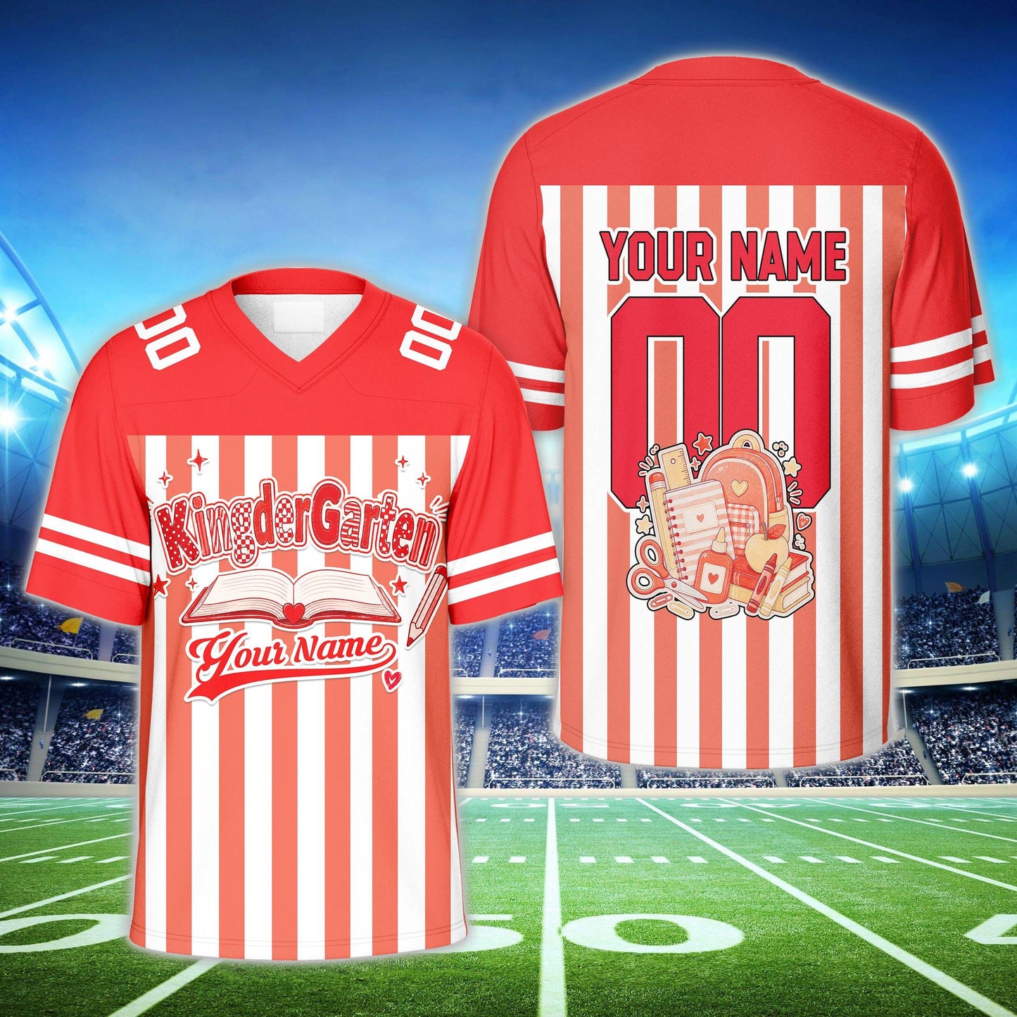 Side view of the personalized football jersey for adults
