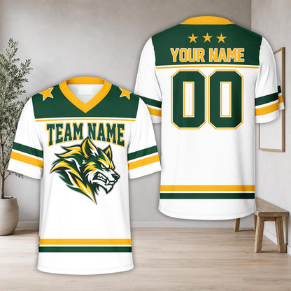 Another front view of the custom name and number football jersey