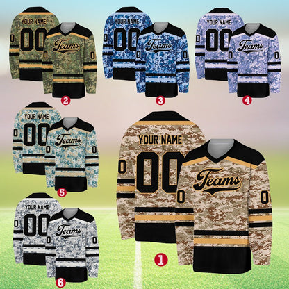 Front styling of the camo print custom jersey