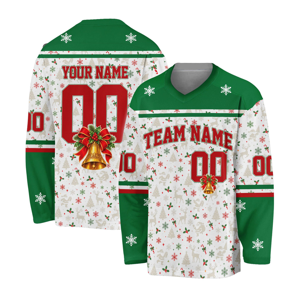 Another view of the green personalized hockey jersey design