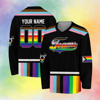 Front view 9 of black custom hockey jersey