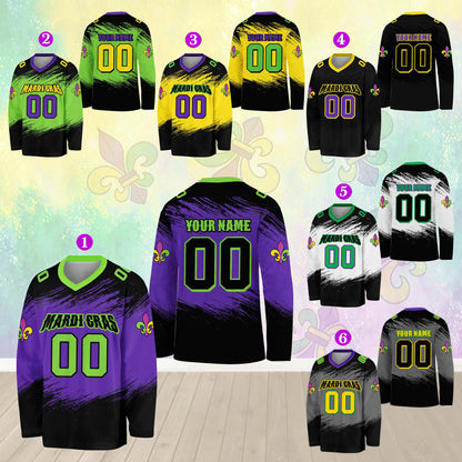 Close up front view of the abstract hockey jersey design elements