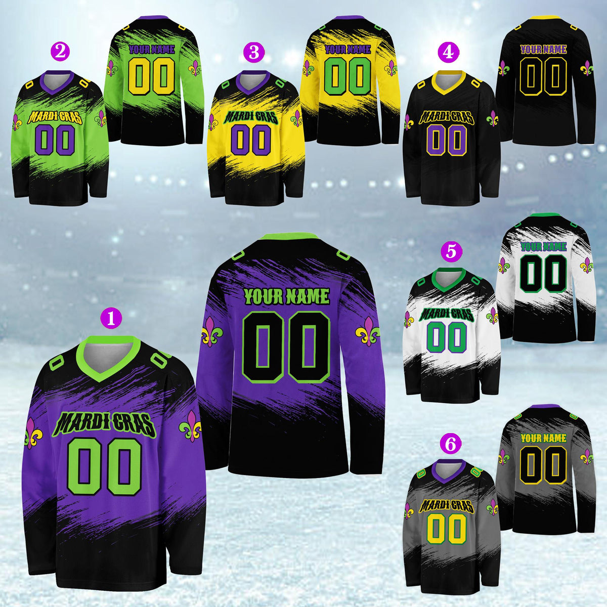 Angled front view of the personalized hockey jersey
