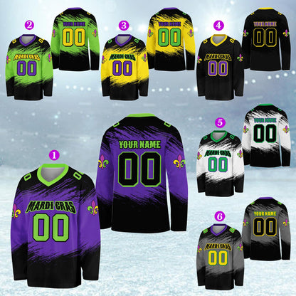 Angled front view of the personalized hockey jersey