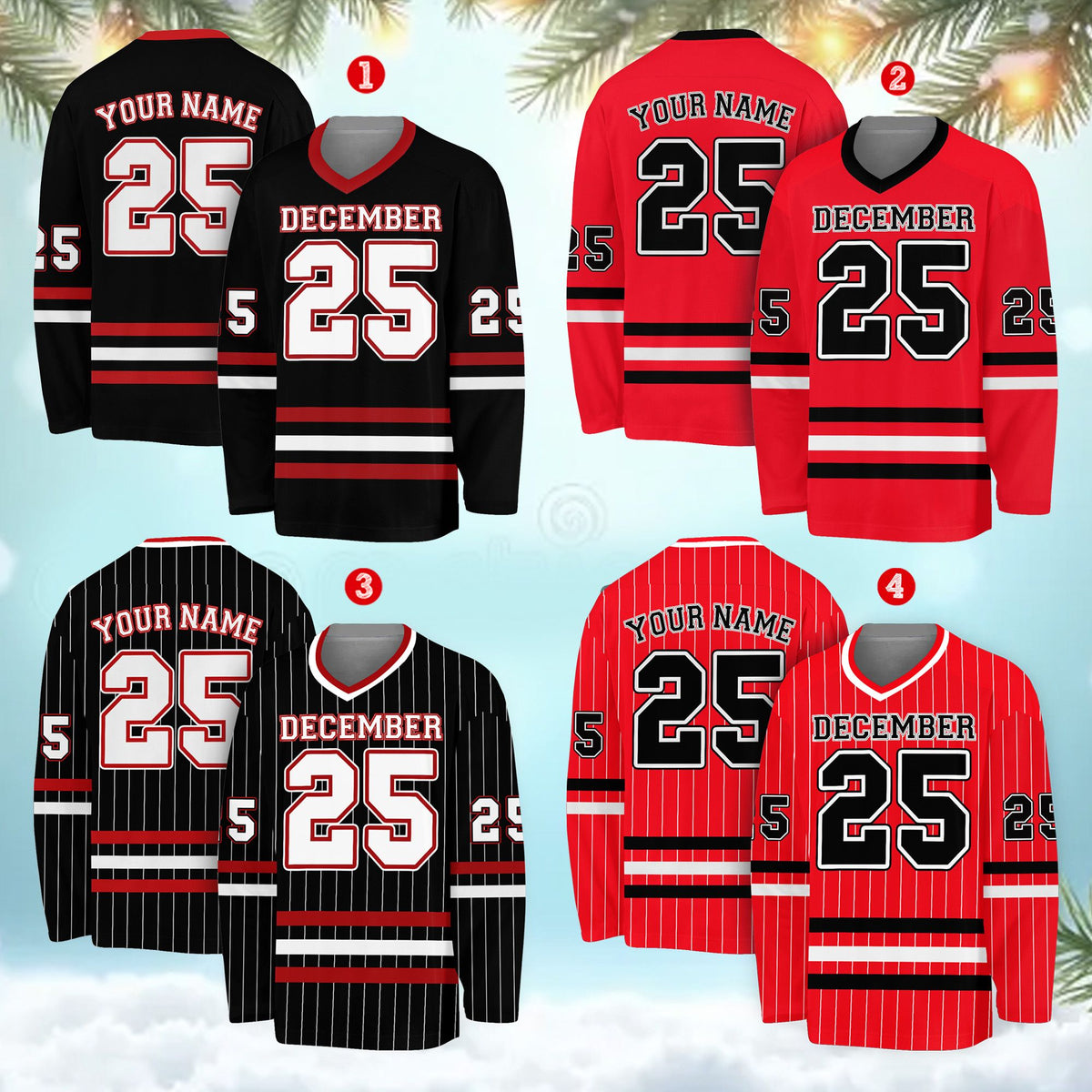 Additional front view of custom hockey jersey