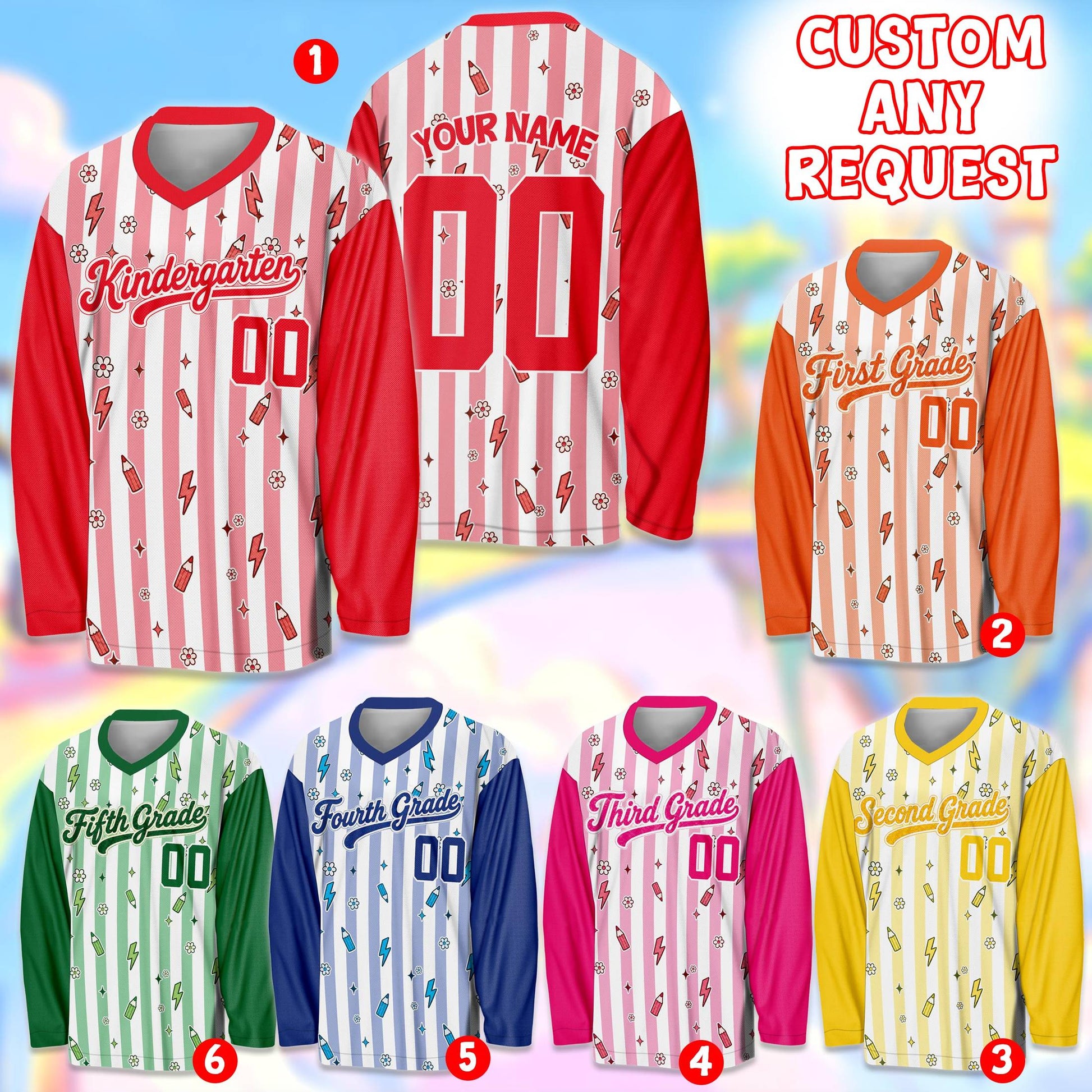 Side profile view of the adult personalized hockey jersey
